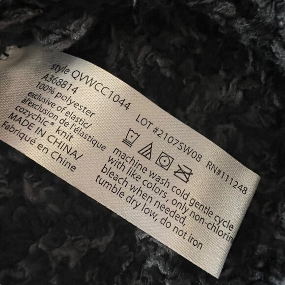 Barefoot Dreams CozyChic Pom Pom Beanie Scarf Set One Size Carbon Black NWT - Picture 7 of 9